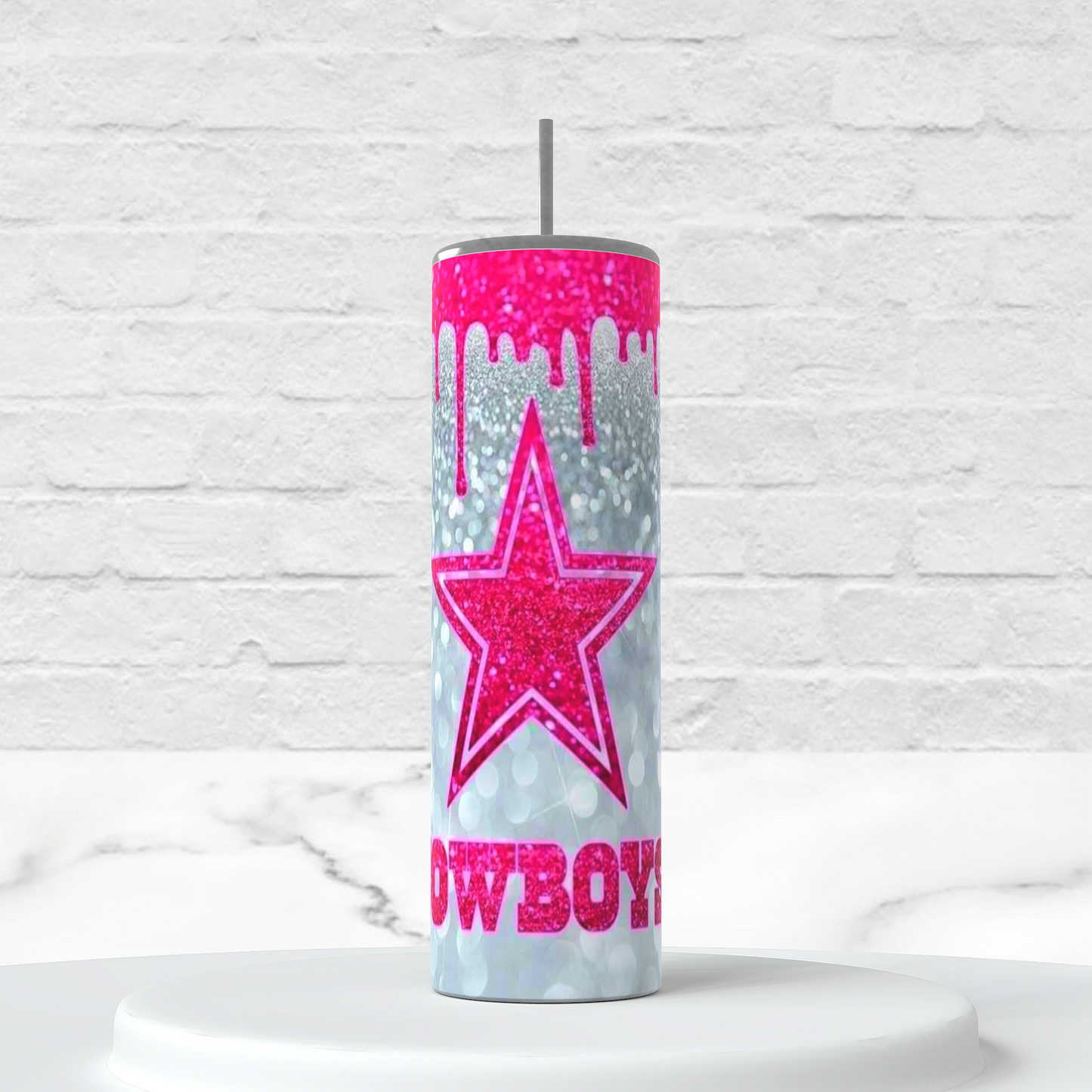 Pink Drip Cowboys Tumbler