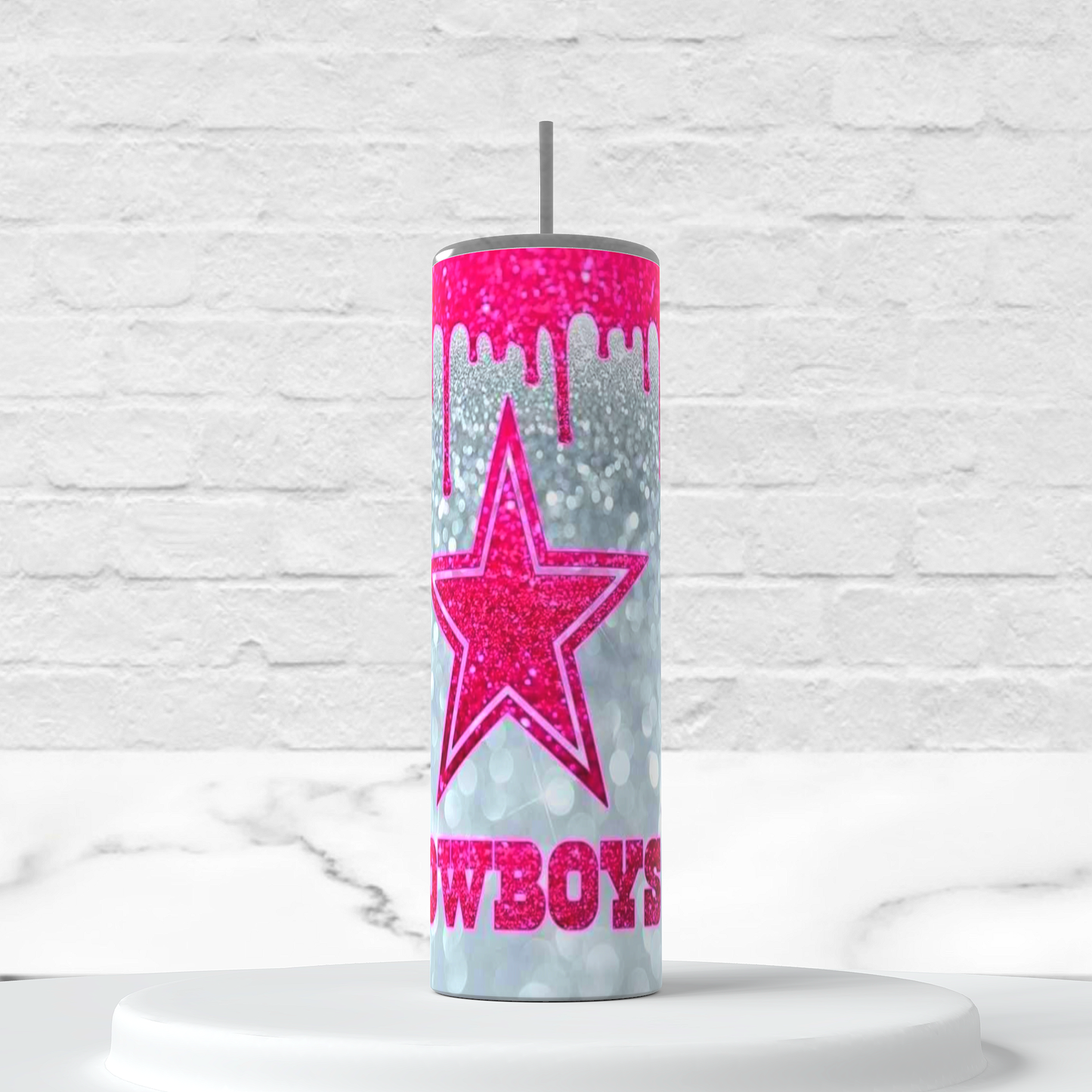 Pink Drip Cowboys Tumbler