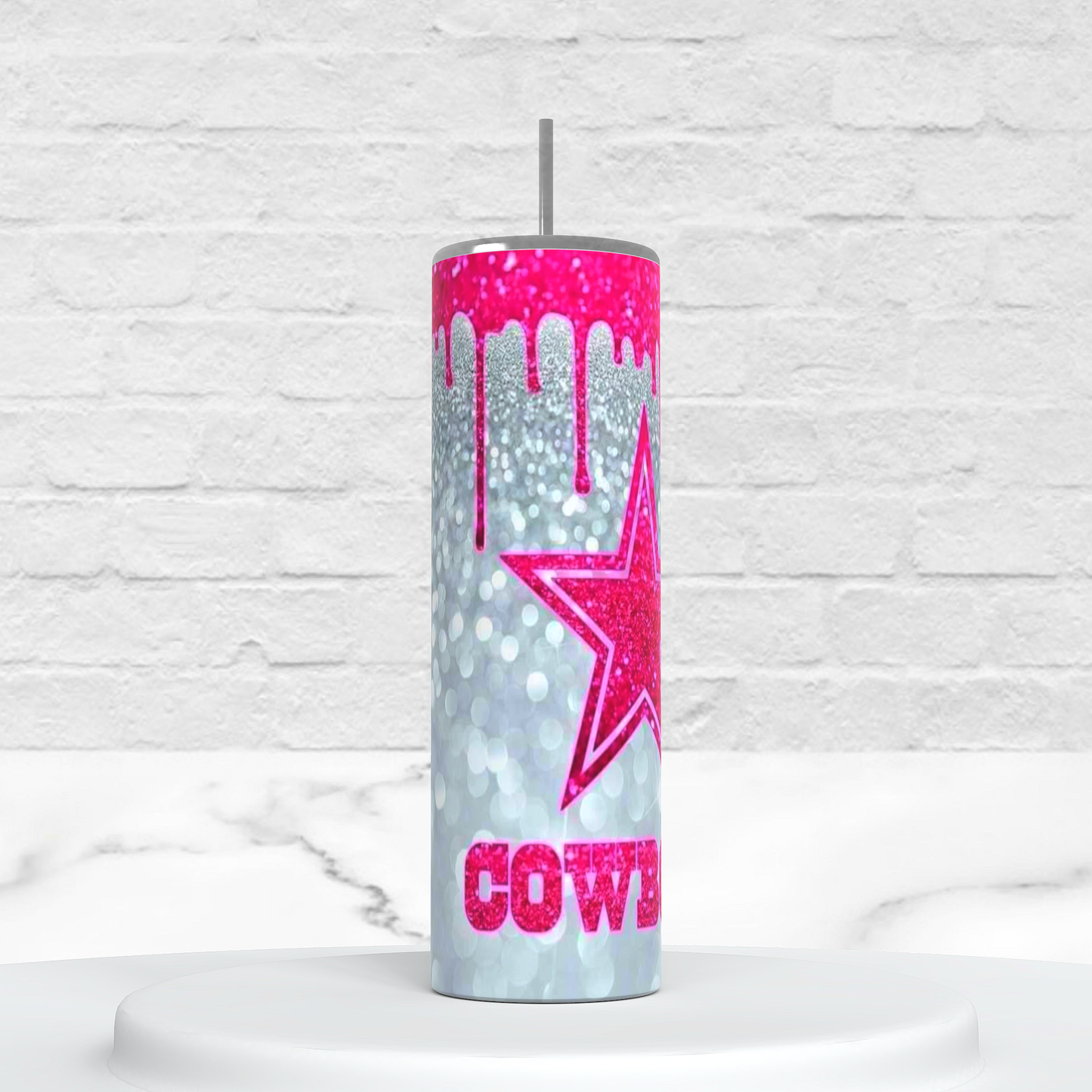 Pink Drip Cowboys Tumbler