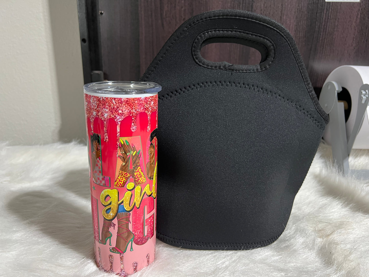 Classy Black Girl Magic Tumbler and Lunch bag Set