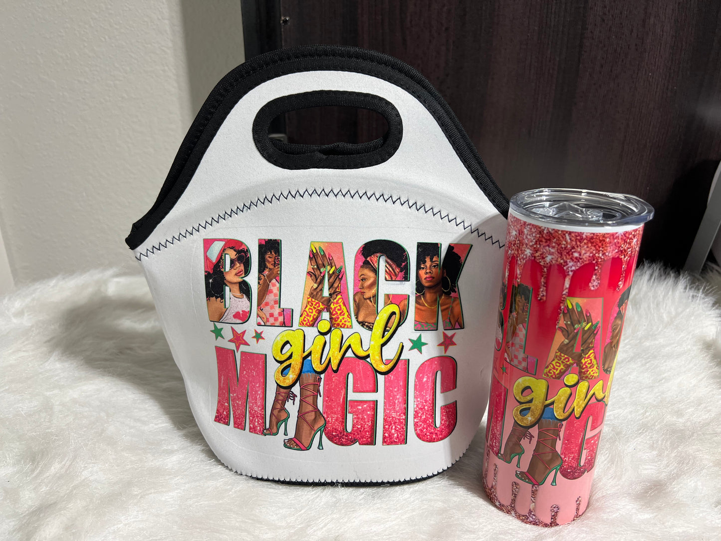 Classy Black Girl Magic Tumbler and Lunch bag Set