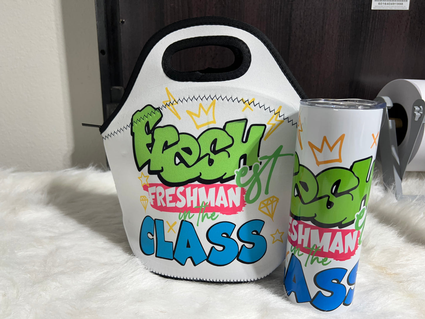 Freshest Freshman in the Class Tumbler and Lunch bag Set