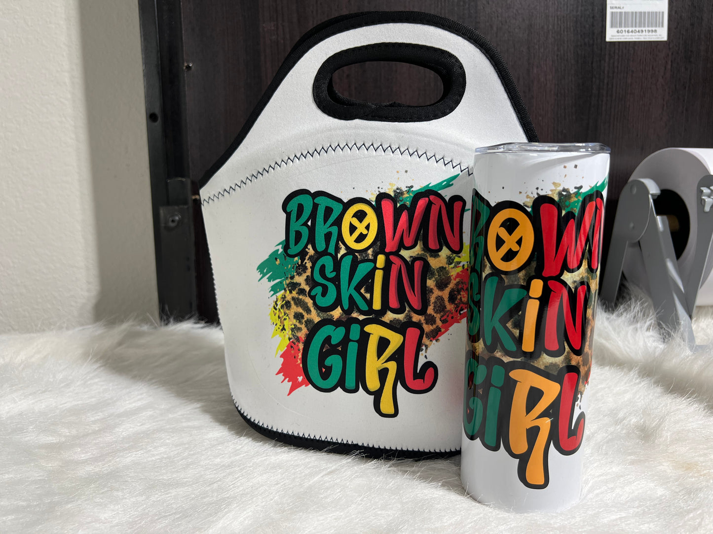 Brown Skin Girl Tumbler and Lunch bag Set