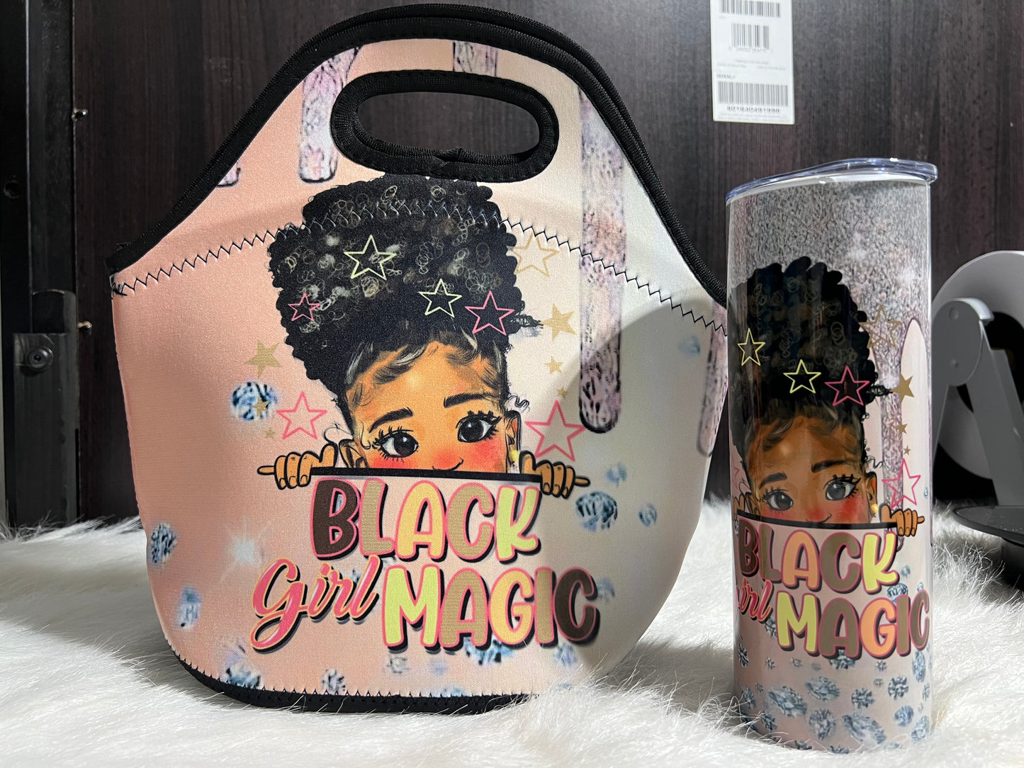 Diamond Black Girl Magic Tumbler and Lunch bag Set